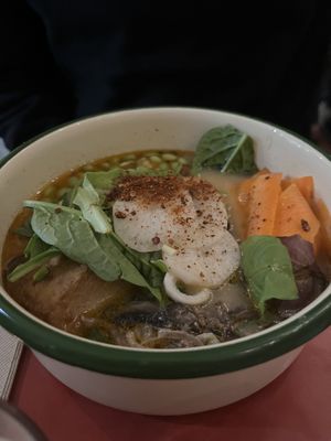 cheese ramen   at Aujourd'hui Demain Cafe in Paris