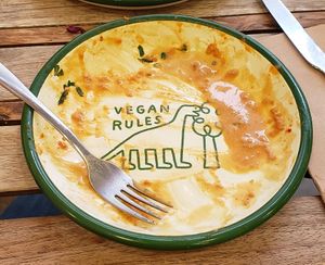 Cute plate at Aujourd'hui Demain Cafe in Paris