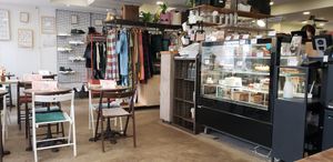 Interior at Aujourd'hui Demain Cafe in Paris