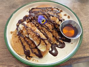 Pancake choco at Aujourd'hui Demain Cafe in Paris