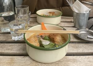 05.2024: Ramen with 2 giant pieces of tofu 🤤  at Aujourd'hui Demain Cafe in Paris