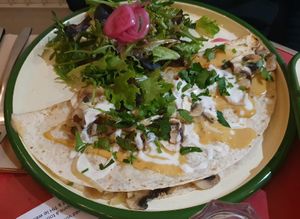 Quesadillas at Aujourd'hui Demain Cafe in Paris