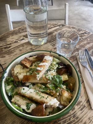 Caesar salad - great flavors  at Aujourd'hui Demain Cafe in Paris