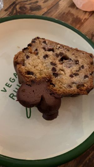 Chocolate banana bread   at Aujourd'hui Demain Cafe in Paris
