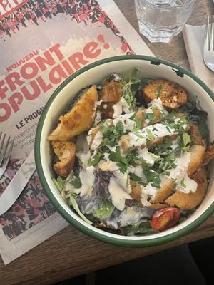 Kaesar Salad  at Aujourd'hui Demain Cafe in Paris