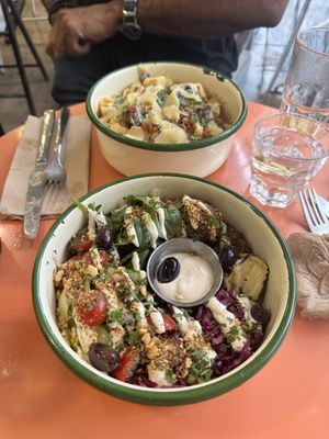 Mac and cheese and falafel bowl!  at Aujourd'hui Demain Cafe in Paris