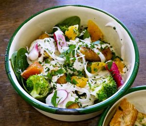 Fish & Potatoes at Aujourd'hui Demain Cafe in Paris