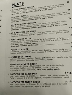 Menu at Aujourd'hui Demain Cafe in Paris