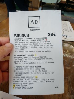 Brunch at Aujourd'hui Demain Cafe in Paris