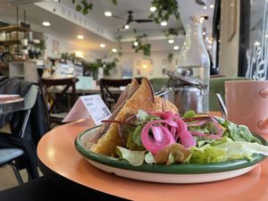   at Aujourd'hui Demain Cafe in Paris