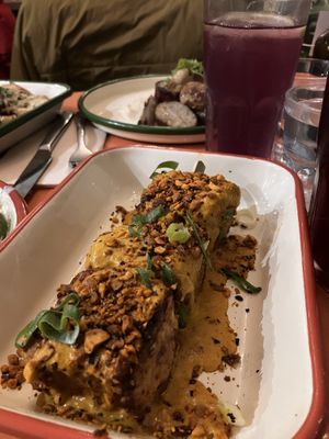 Brochette Tofu Tikka Masala  at Aujourd'hui Demain Cafe in Paris