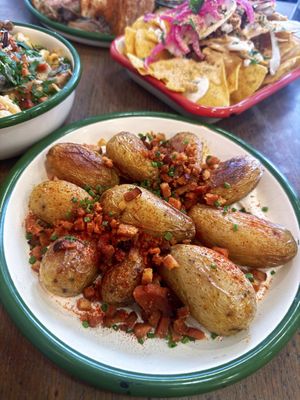 Loaded potatoes   at Aujourd'hui Demain Cafe in Paris