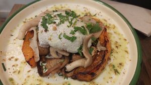 No mozzarella pumpkin at Aujourd'hui Demain Cafe in Paris