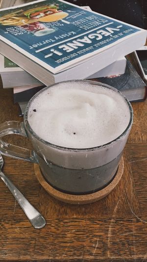 Purple Latte at Aujourd'hui Demain Cafe in Paris