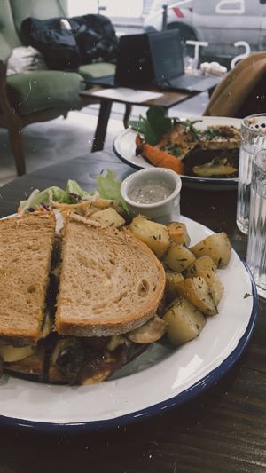 Seitan Sandwich at Aujourd'hui Demain Cafe in Paris