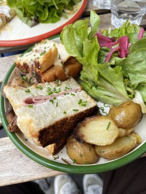 croque monsier  at Aujourd'hui Demain Cafe in Paris