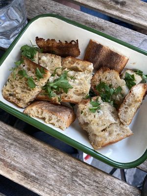 Garlic Bread at Aujourd'hui Demain Cafe in Paris