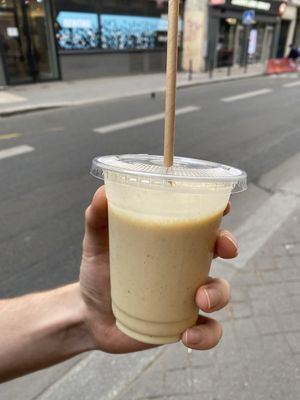 Peanut and Banana Milkshake at Aujourd'hui Demain Cafe in Paris