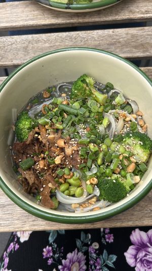 Season Bowl: Black Sesame Noodles  at Aujourd'hui Demain Cafe in Paris