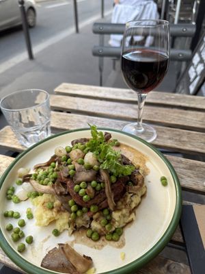 Vegan filet mignon  at Aujourd'hui Demain Cafe in Paris