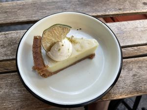 Key lime pie  at Aujourd'hui Demain Cafe in Paris