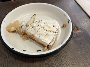 Miso poire tarte  at Aujourd'hui Demain Cafe in Paris