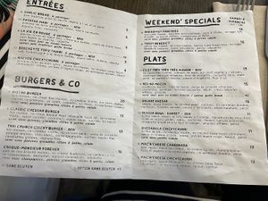 Menu  at Aujourd'hui Demain Cafe in Paris