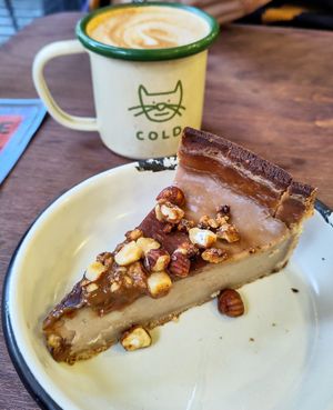 Hazelnut flan at Aujourd'hui Demain Cafe in Paris