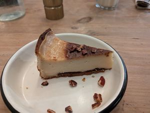 Flan at Aujourd'hui Demain Cafe in Paris