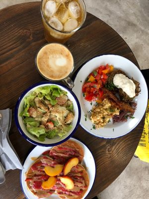 Sunday Brunch! Yum! at Aujourd'hui Demain Cafe in Paris