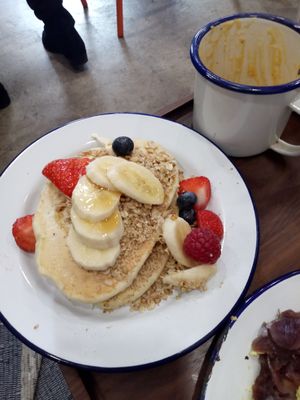Sweet pancakes at Aujourd'hui Demain Cafe in Paris