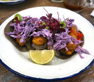 Fish Tacos at Aujourd'hui Demain Cafe in Paris