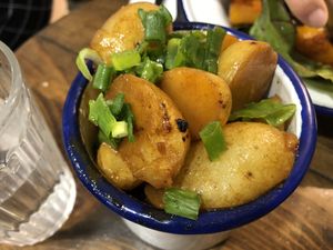 The best potatos if ever had  at Aujourd'hui Demain Cafe in Paris