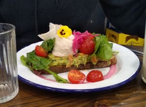 Another pretty avocado toast at Aujourd'hui Demain Cafe in Paris