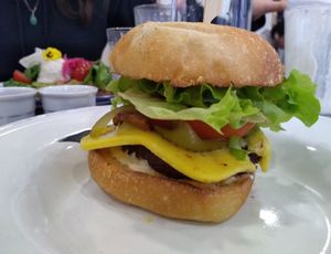 BLT again but less bacon so bit disappointed  at Aujourd'hui Demain Cafe in Paris