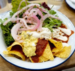 Season bowl: No-eggs chilaquiles at Aujourd'hui Demain Cafe in Paris