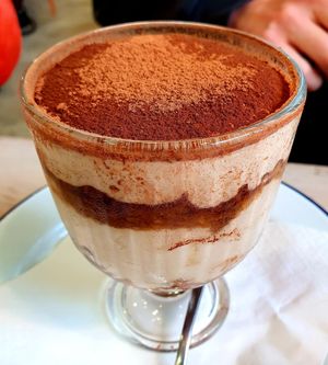 Beautiful Tiramisu at Aujourd'hui Demain Cafe in Paris