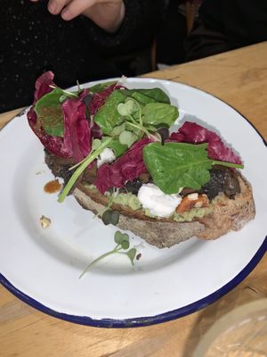 Portobello toast at Aujourd'hui Demain Cafe in Paris