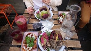 BLT and patatas bravas at Aujourd'hui Demain Cafe in Paris