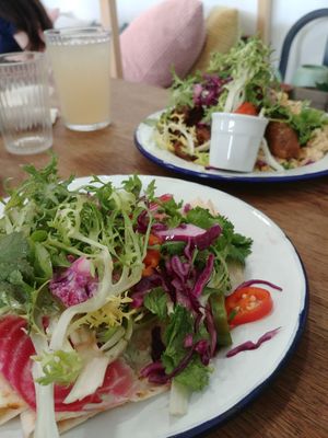 Quesadillas at Aujourd'hui Demain Cafe in Paris