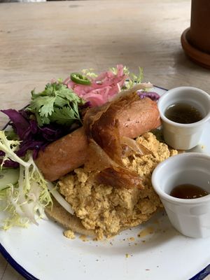 Breakfast pancakes at Aujourd'hui Demain Cafe in Paris