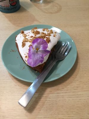 Snow Carrot cake at Healthy Penguin Cafe in Matsumoto