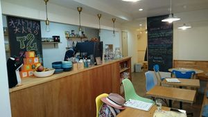 interior at Healthy Penguin Cafe in Matsumoto