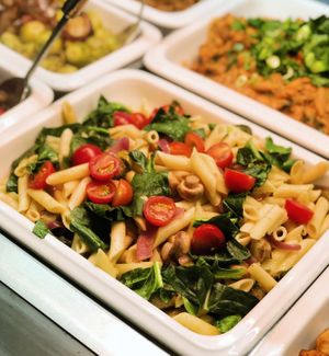 Auf dem Buffet, Pasta mit frischem Spinat at Sattgrün in Dusseldorf