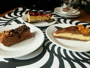 Raw cakes at Bananas Veggie & Raw Cuisine in Novi Sad