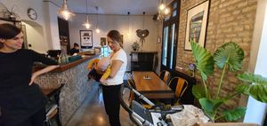 Cosy interior enjoyed by all.  at Bananas Veggie & Raw Cuisine in Novi Sad