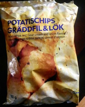 Accidentally vegan sour cream and onion chips at IKEA in Dartmouth