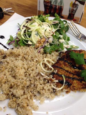 Homemade burger & salad  at True to Life II in Orihuela Costa