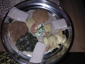 Vegan en lekker, al is de foto niet erg flateus at Gezana Eritrean Restaurant in Eindhoven