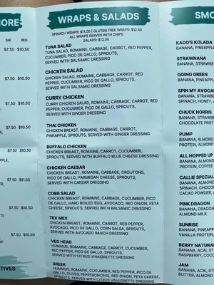 Menu   at 3Natives in Stuart